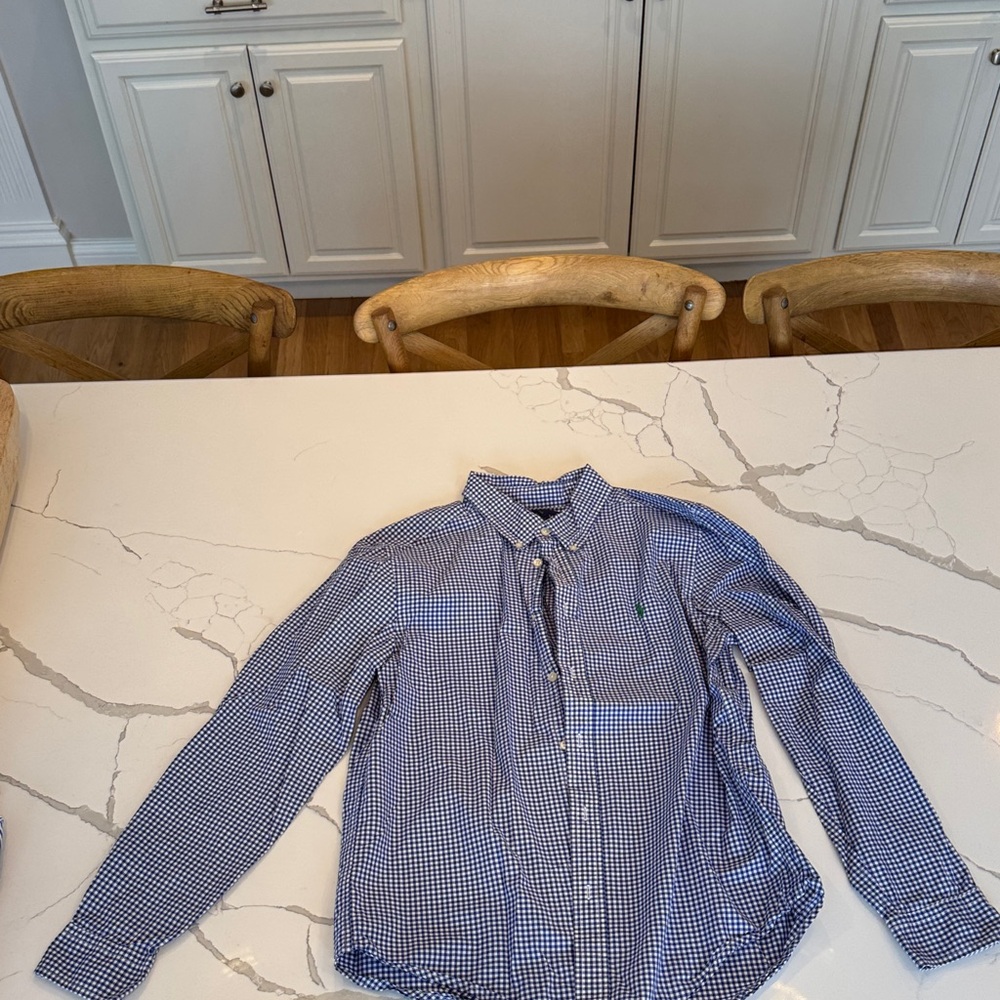 Ralph Lauren Navy and White Checkered Shirt